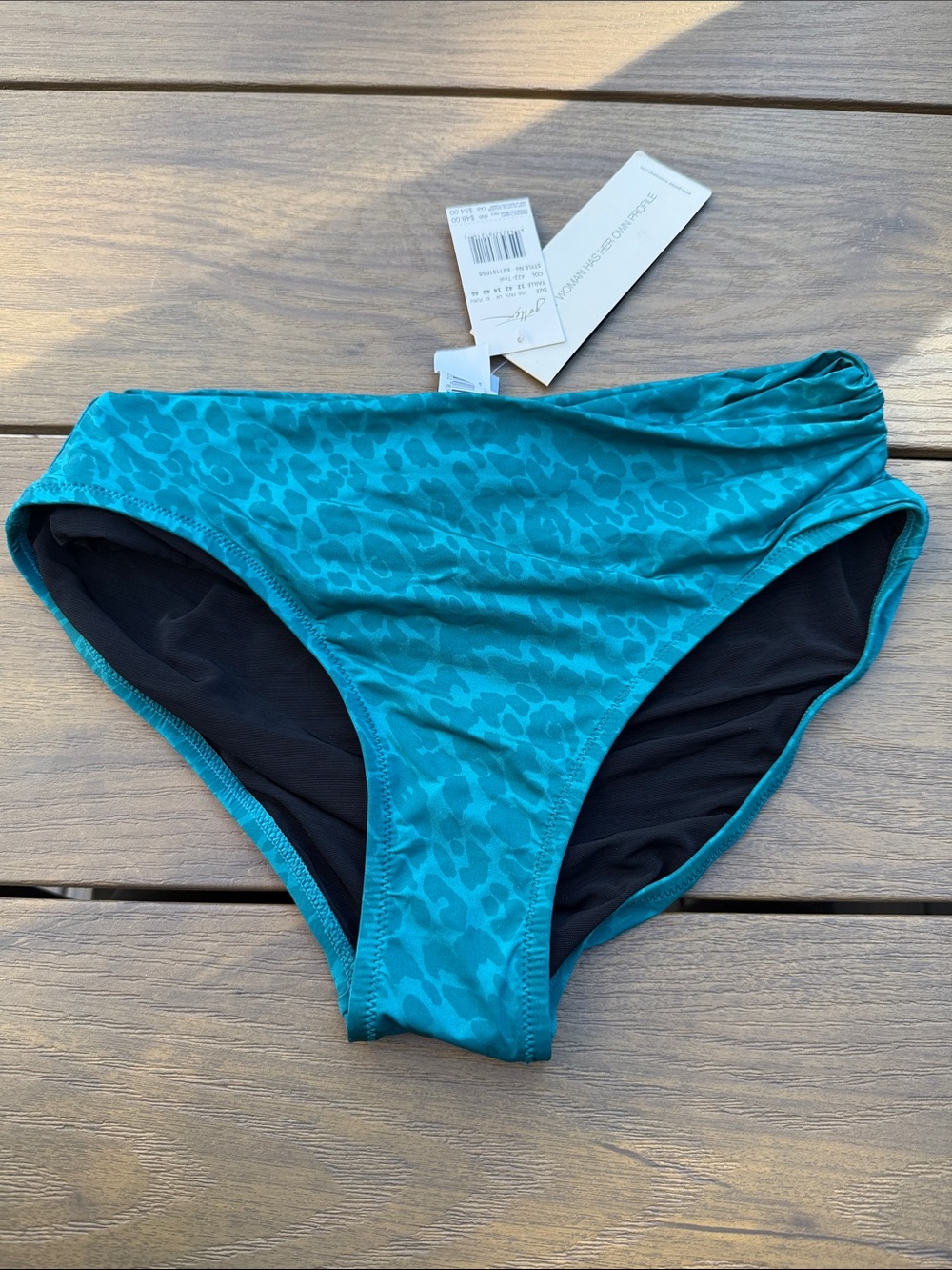 Profile By Gottex Teal Animal-Print Bikini Bottom
